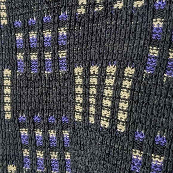 VINTAGE Textured geometric crew neck sweater Medium @Z - Picture 2 of 10